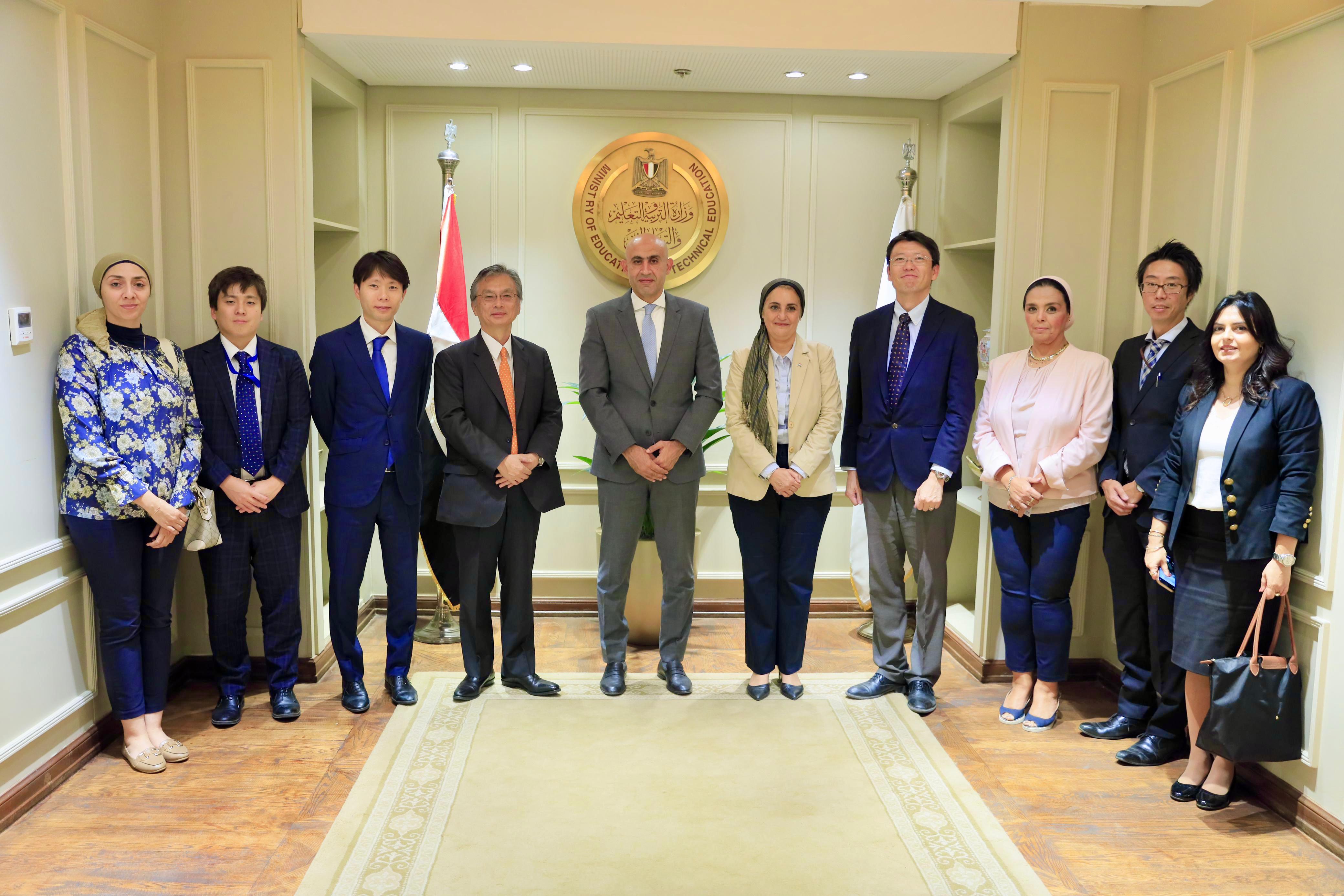 Minister of Education discusses with Japanese Ambassador to Cairo)
