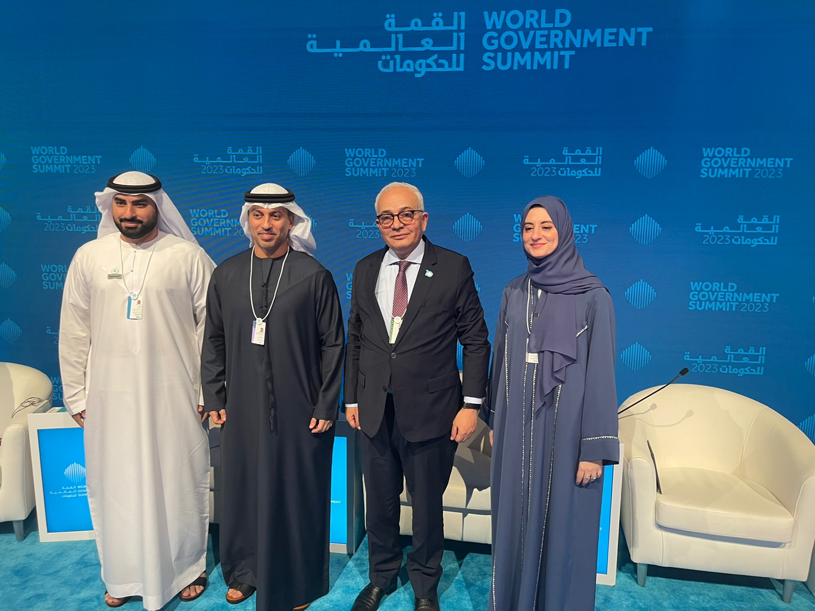 During his participation in the World Government Summit 2023 The Minister of Education participates in a panel discussion entitled "The Future of Digital Education... Opportunities and Challenges")